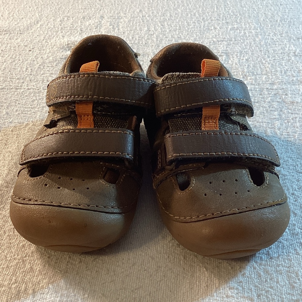 Brown Stride Rite Shoes with Orange Accents
